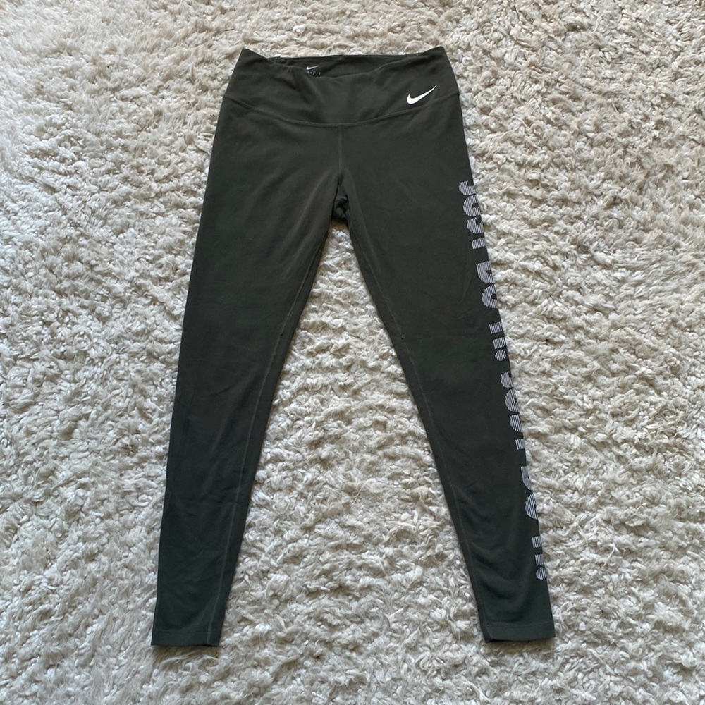 Nike medium, army green, full-length leggings